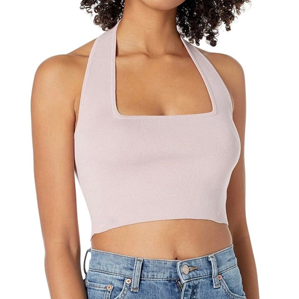 The Drop Women's Greta Fitted Square-Neck Halter Top